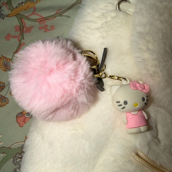 Hello Kitty Cream Plush Backpack with Pink Accents - Picture 2 of 4